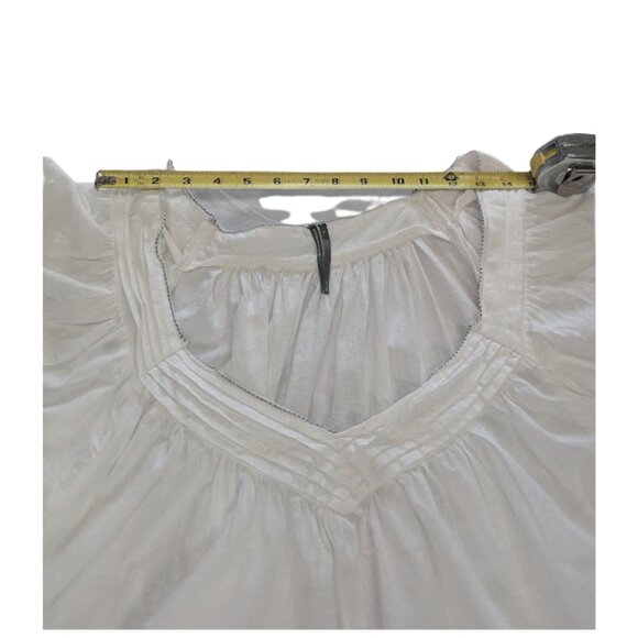 By Anthropologie “In Bloom” White Flutter Sleeve Popover Top Boho Feminine *SZ L - Picture 5 of 9